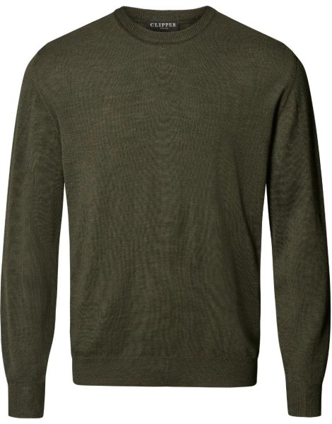 Zoom bild av Milan mens pullover round-neck, olive melange