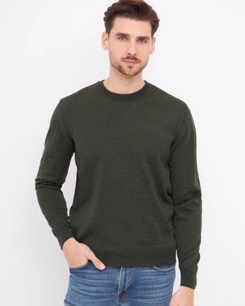Zoom bild av Milan mens pullover round-neck, olive melange