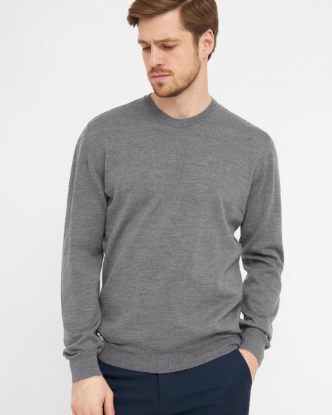 Zoom bild av Milan mens pullover round-neck, stone grey melange