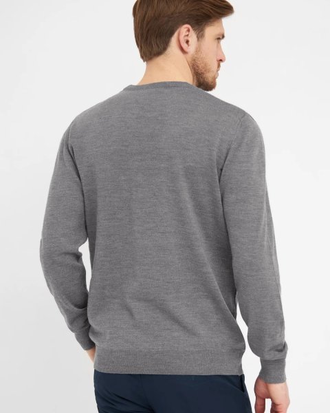 Zoom bild av Milan mens pullover round-neck, stone grey melange