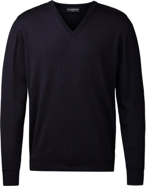 Zoom bild av Milan mens pullover v-neck, dark navy