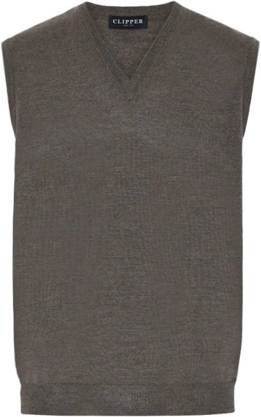 Zoom bild av Milan mens slipover v-neck, dark khaki melange