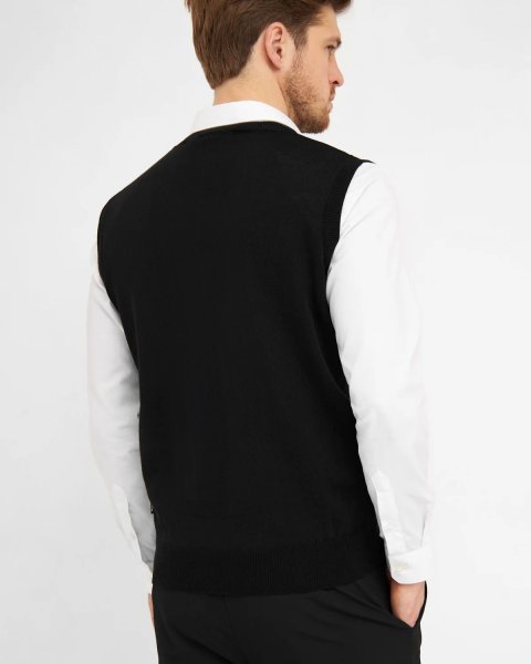 Zoom bild av Milan mens slipover v-neck, black