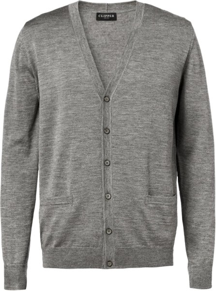 Zoom bild av Milan mens cardigan v-neck, stone grey melange