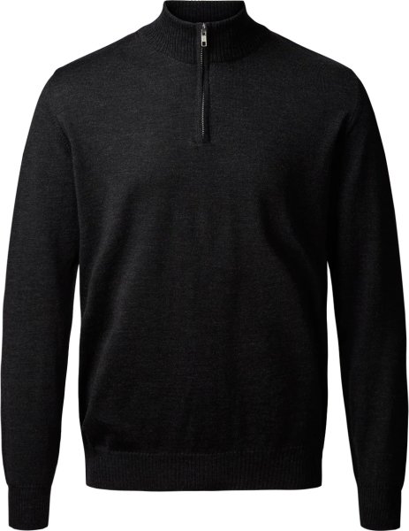 Zoom bild av Milan mens pullover zip-neck, charcoale melange