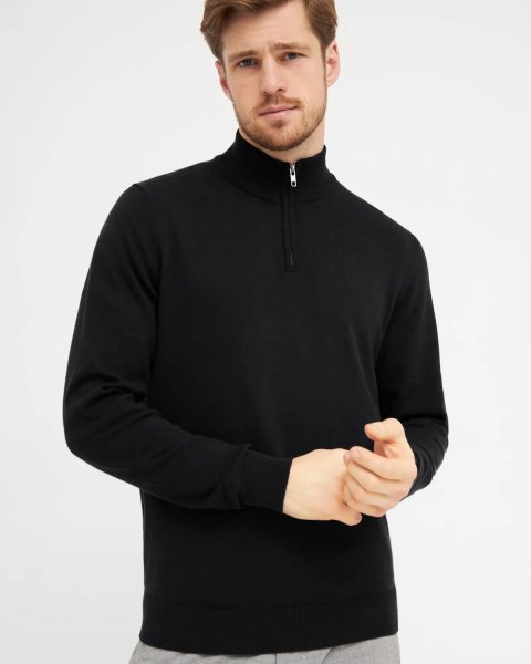 Zoom bild av Milan mens pullover zip-neck, charcoale melange