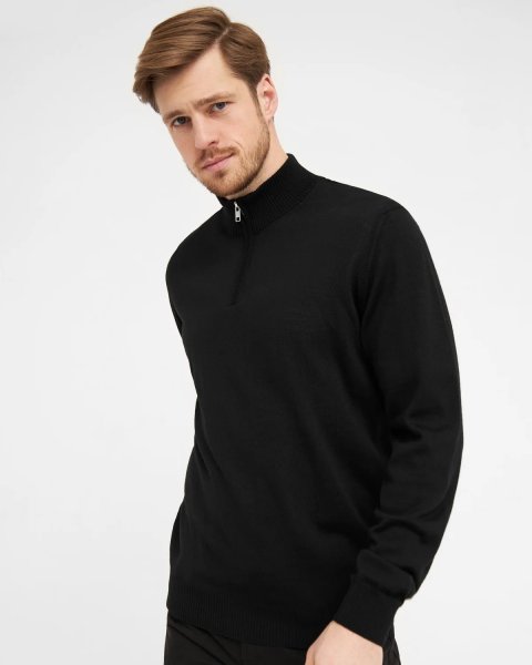 Zoom bild av Milan mens pullover zip-neck, black