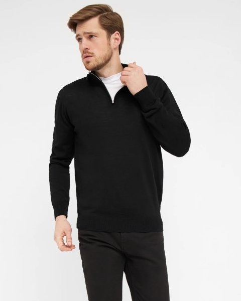 Zoom bild av Milan mens pullover zip-neck, black