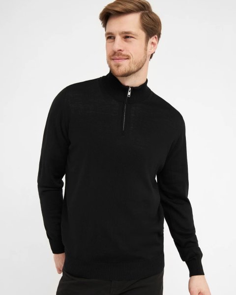 Zoom bild av Milan mens pullover zip-neck, black