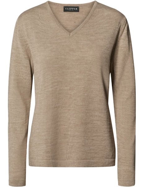 Zoom bild av Copenhagen womens pullover v-neck, sand melange