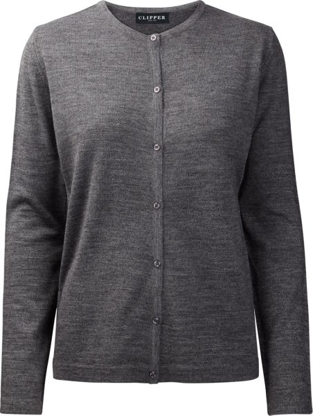 Zoom bild av Copenhagen womens cardigan o-neck, stone grey melange