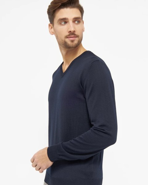 Zoom bild av Copenhagen mens pullover v-neck slimfit, navy