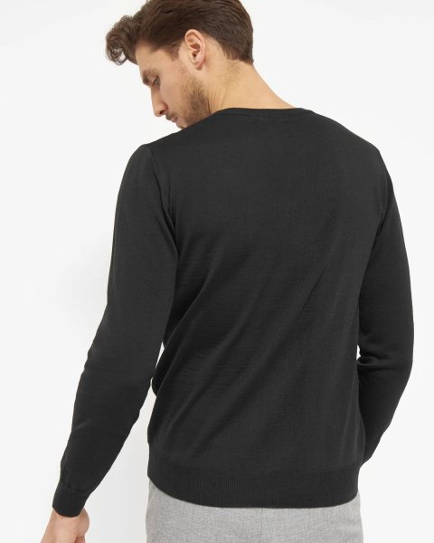 Zoom bild av Copenhagen mens pullover v-neck slimfit, black