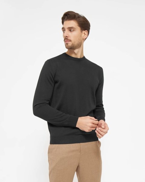 Zoom bild av Copenhagen mens pullover round-neck slimfit, black