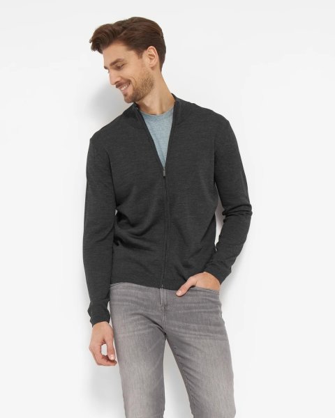 Zoom bild av Berlin mens cardigan, dark charcoal melange