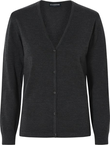 Zoom bild av Milan womens cardigan v-neck, charcoale melange