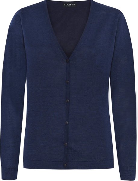Zoom bild av Berlin womens cardigan v-neck, dark blue melange