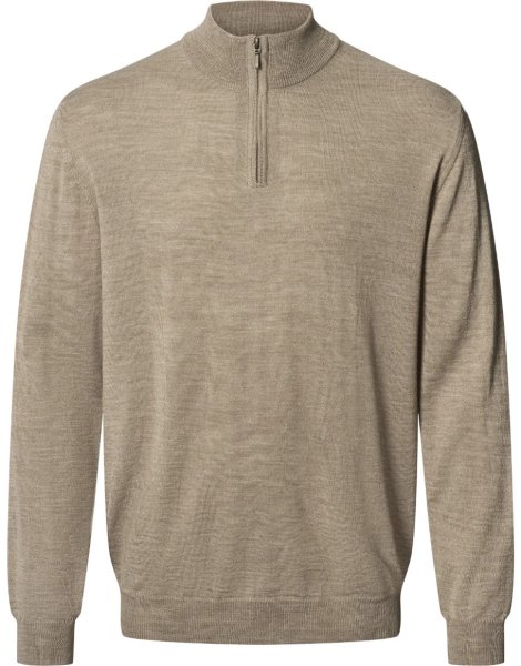 Zoom bild av Copenhagen mens pullover zip-neck, sand melange