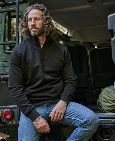 Zoom bild av Half Zip Sweatshirt, unisex Black