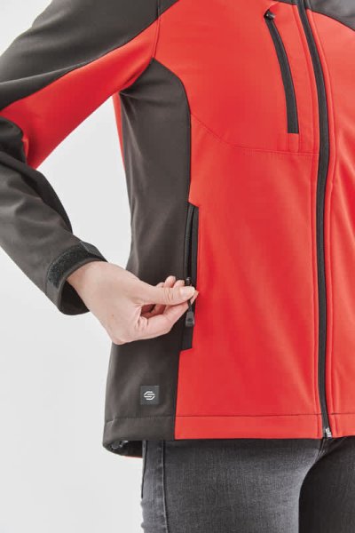 Zoom bild av Women's Cascades Softshell Hoody, red/black