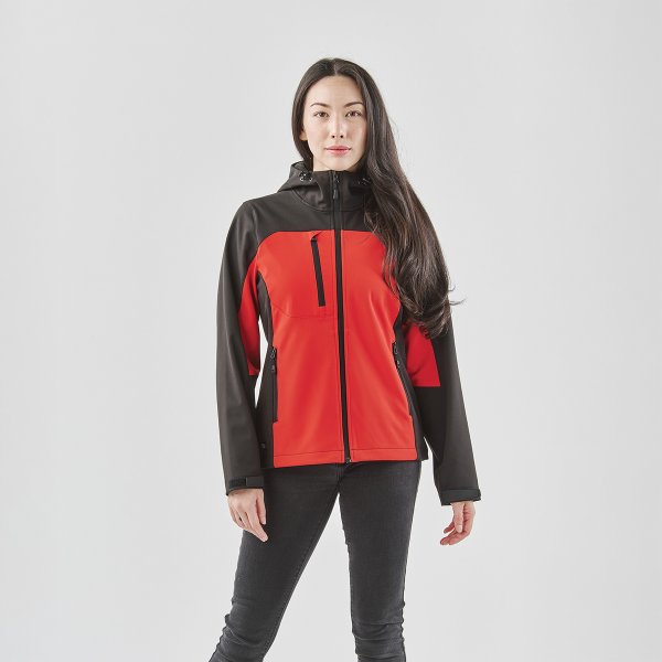 Zoom bild av Women's Cascades Softshell Hoody, red/black