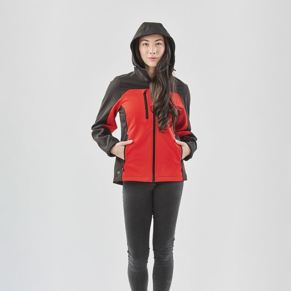 Zoom bild av Women's Cascades Softshell Hoody, red/black