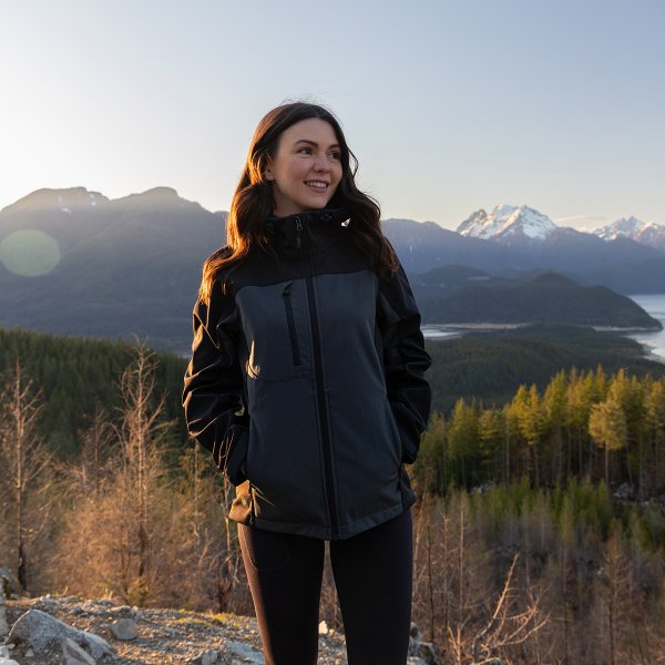 Zoom bild av Women's Cascades Softshell Hoody, dolphin/black