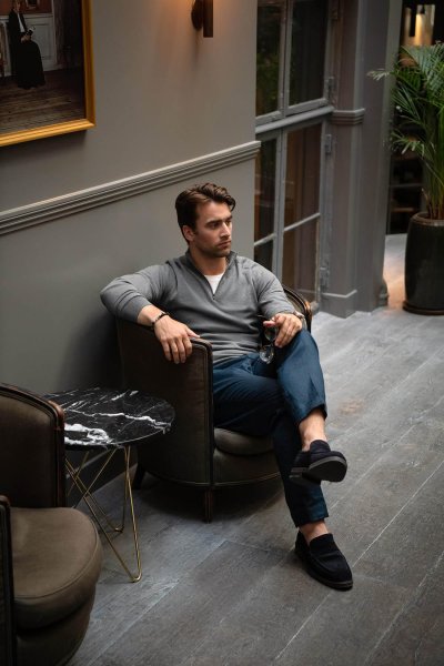 Zoom bild av Elegant 1/4-Zip, grey