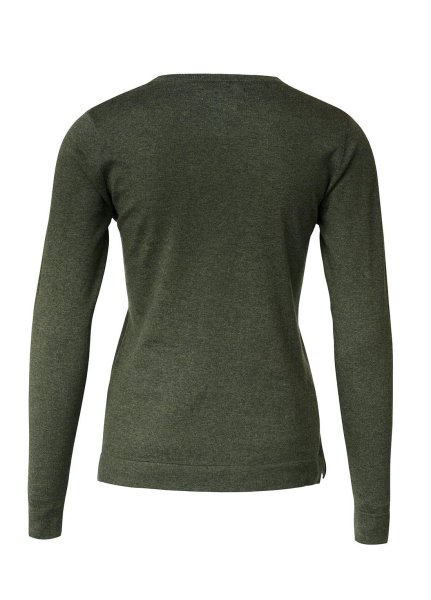 Zoom bild av Woman elegant round neck, olive