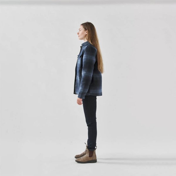 Zoom bild av Women's Highland Sherpa Lined Plaid Jacket, midnight/dusk