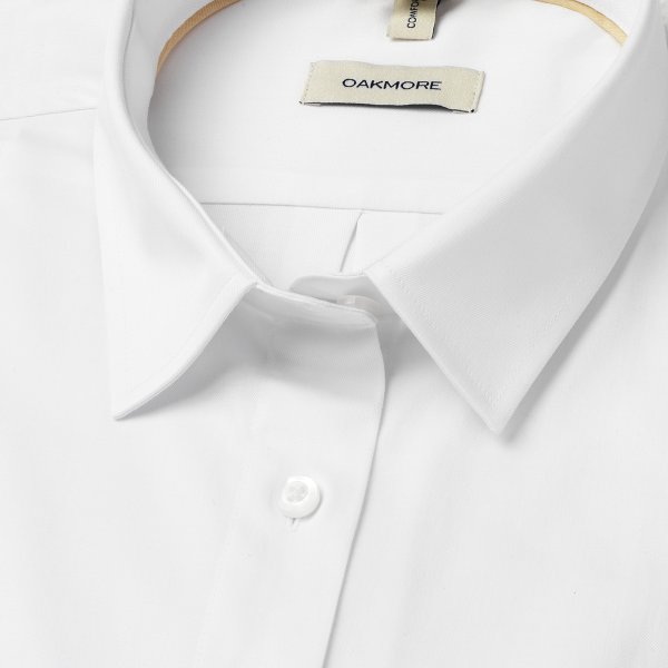 Zoom bild av White female stretch twill shirt, loose fit