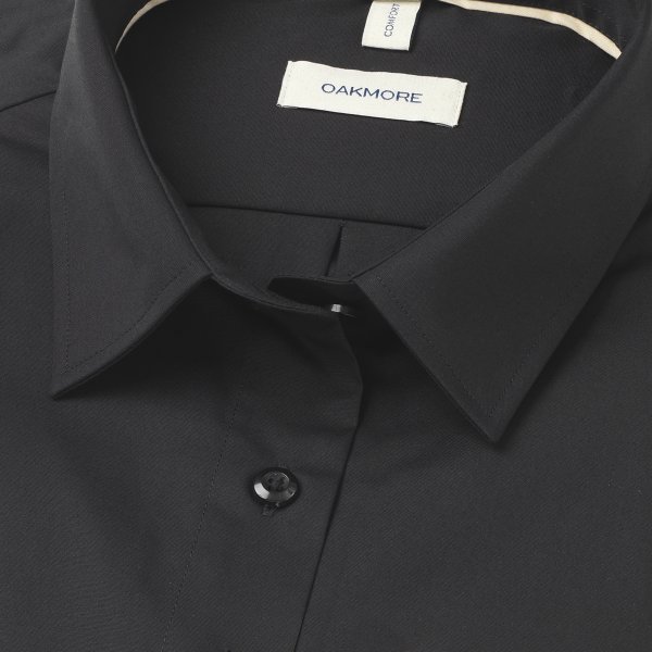 Zoom bild av Black female stretch poplin shirt, slimfit