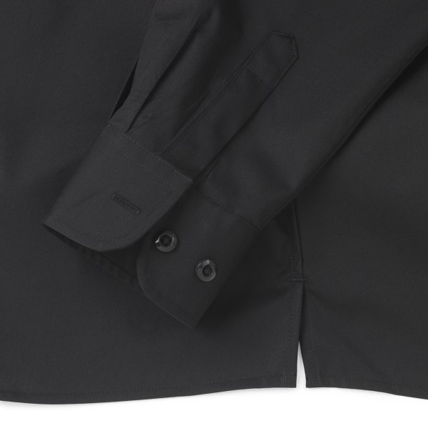 Zoom bild av Black female stretch poplin shirt, loose fit