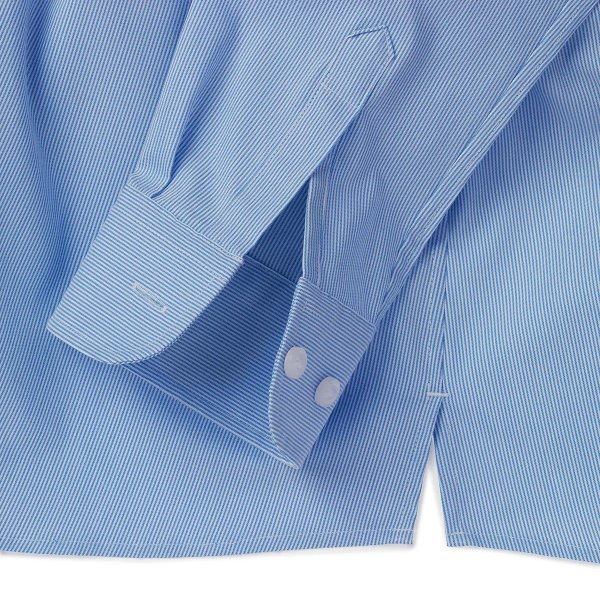 Zoom bild av Light blue/white fine striped female stretch oxford shirt, slimfit