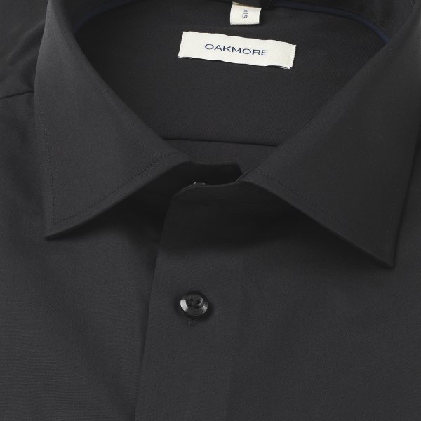 Zoom bild av Black stretch poplin shirt, slimfit