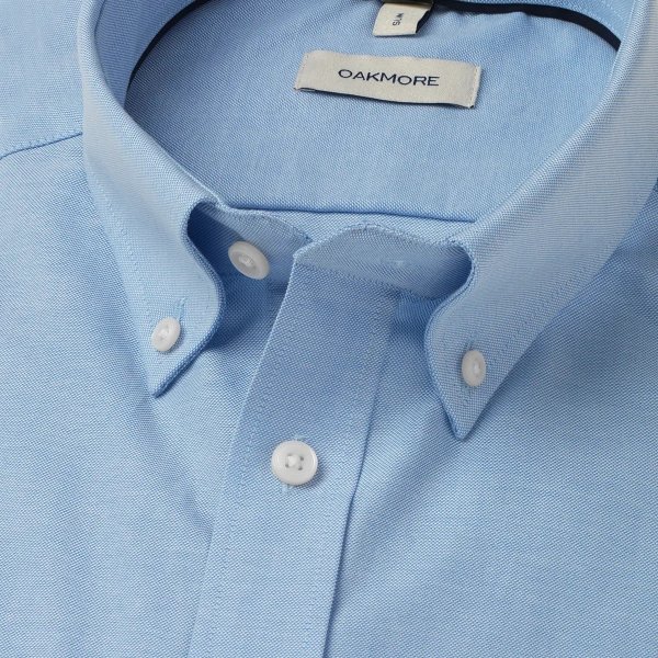 Zoom bild av Light blue short sleeve stretch oxford shirt, comfort fit