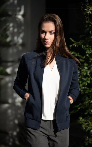 Zoom bild av Woman premium double-faced sweatshirt, navy