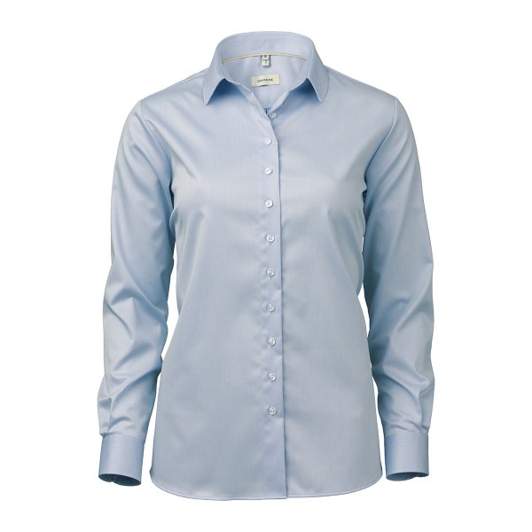 Zoom bild av Light blue female super stretch shirt, comfort fit