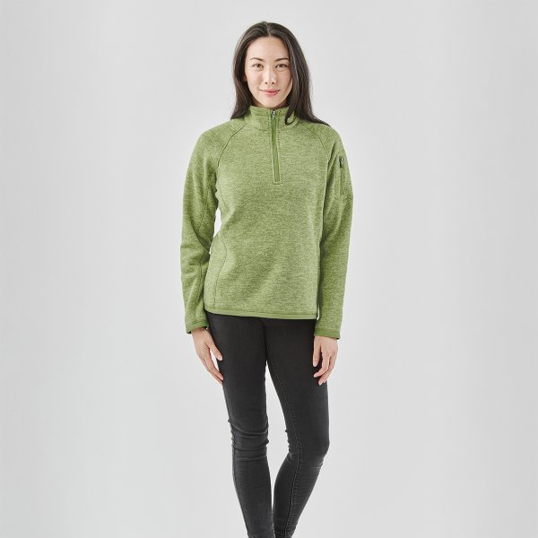 Zoom bild av Women's Avalante 1/4 Zip Pullover, sage green heather