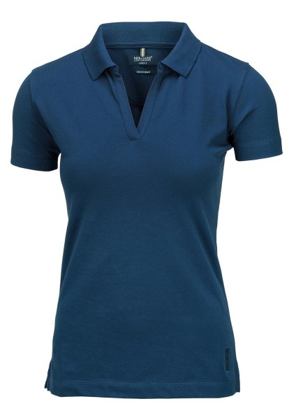 Zoom bild av Woman Stretch deluxe V-neck polo, indigo