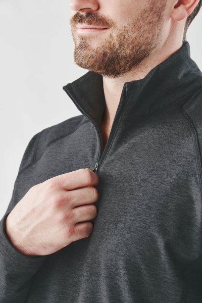 Zoom bild av Men's Treeline Performance 1/4 Zip Pullover, black heather