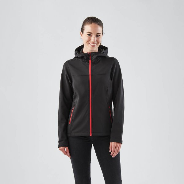 Zoom bild av Women's Orbiter Softshell Hoody, black/red