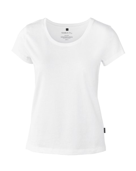 Zoom bild av Woman soft round neck t-shirt, white