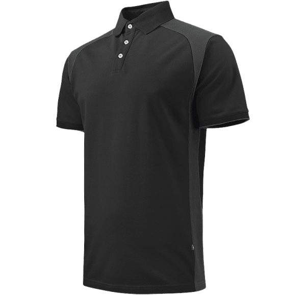 Zoom bild av Stretch Pique Shirt, black/grey