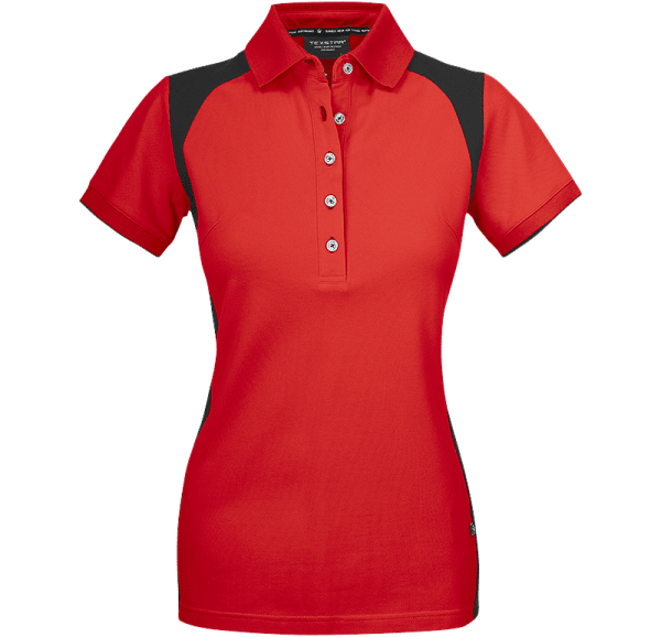 Zoom bild av Womens Stretch Pique Shirt, red/black