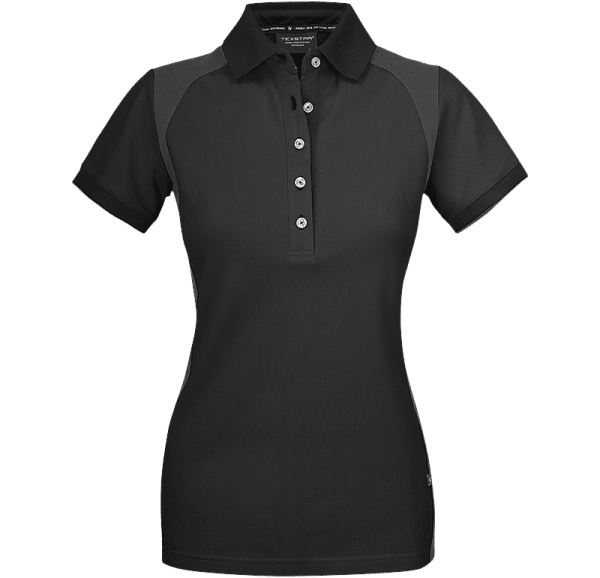 Zoom bild av Womens Stretch Pique Shirt, black/grey