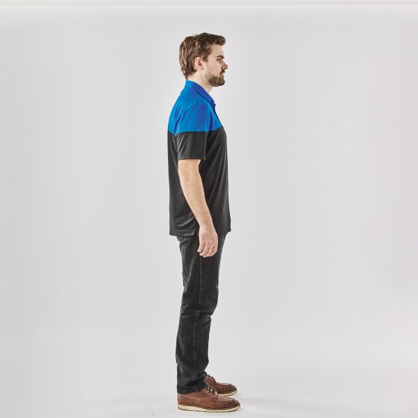 Zoom bild av Men's Monterey Two-Tone S/S Polo, black/royal blue