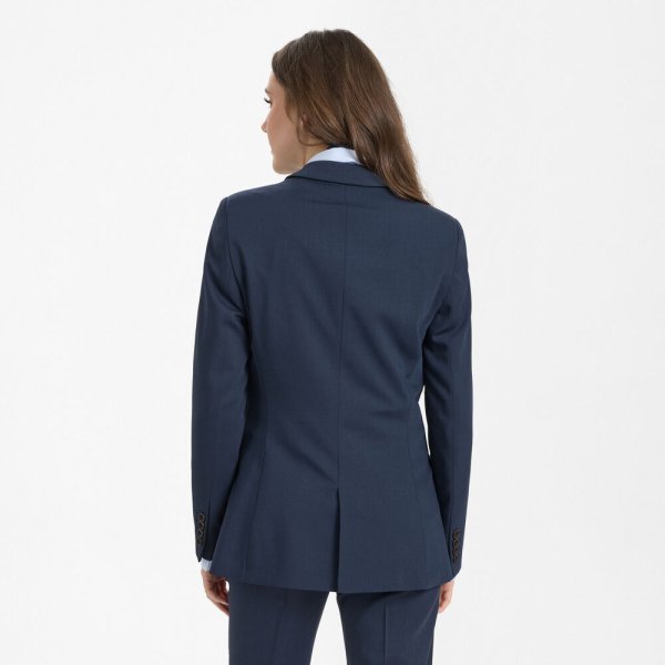 Zoom bild av Traveller womens blazer long modern fit, dark blue