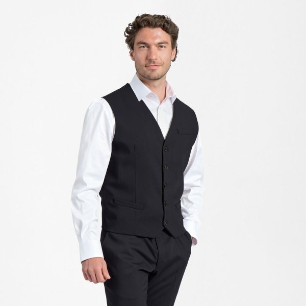 Zoom bild av Traveller waistcoat modern fit, black