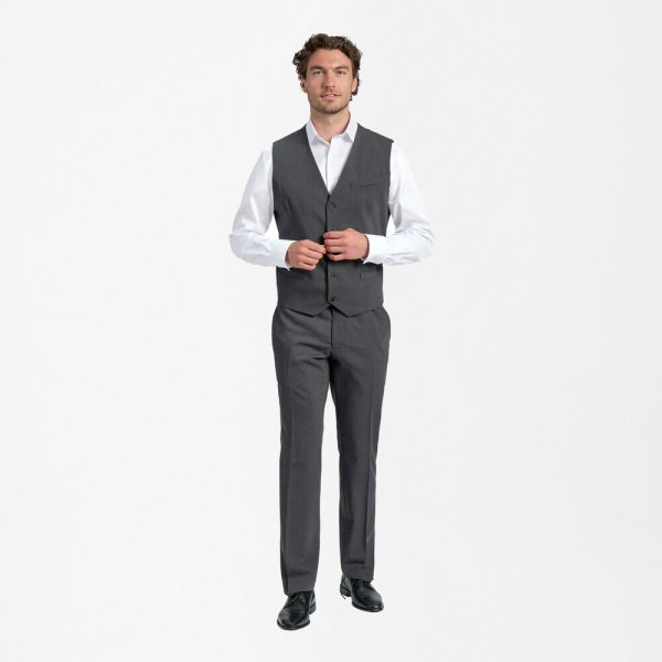 Zoom bild av Traveller waistcoat modern fit, dark grey